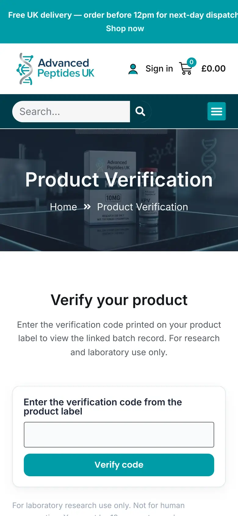 Advanced Peptides Verification on a phone