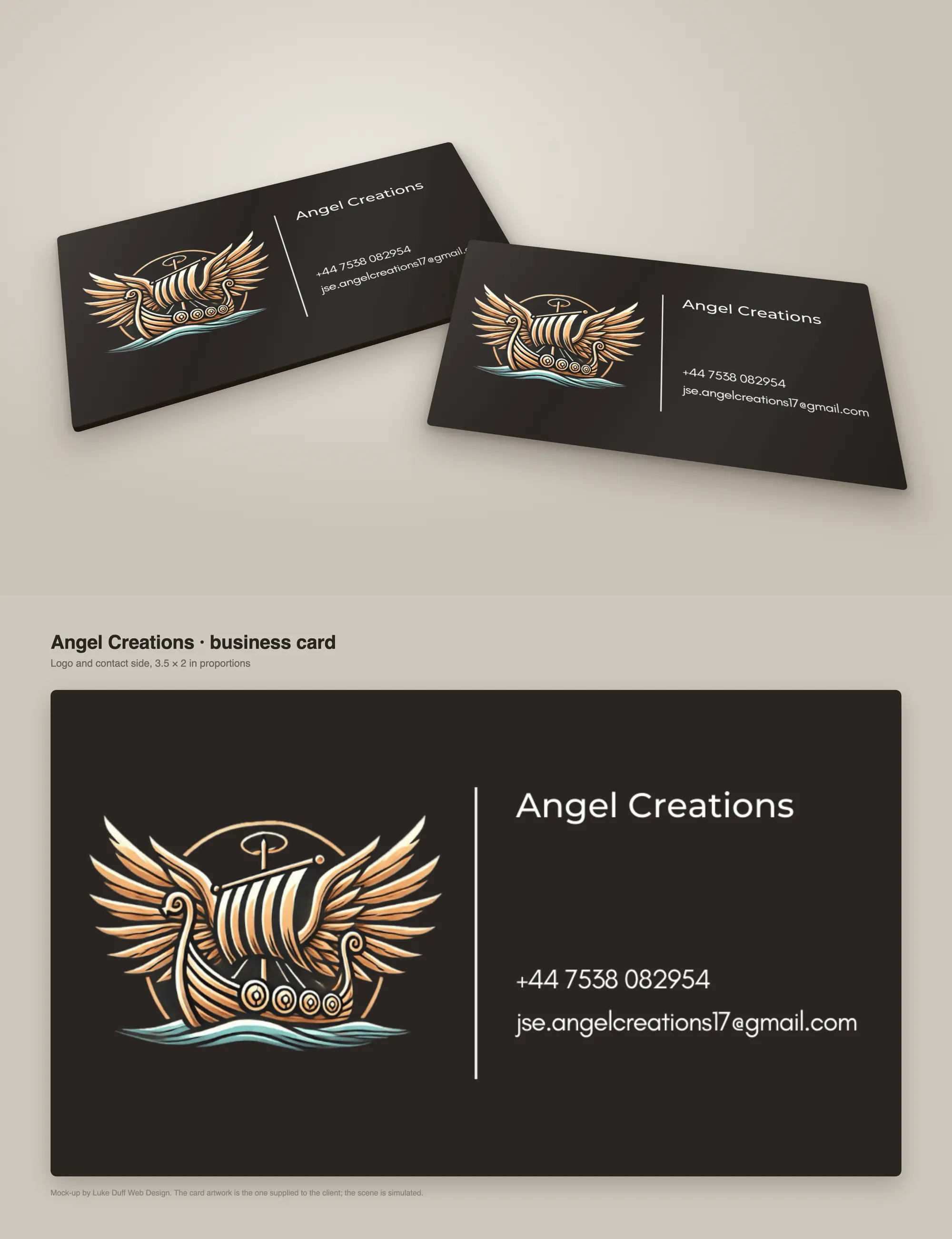 Angel Creations, the finished artwork