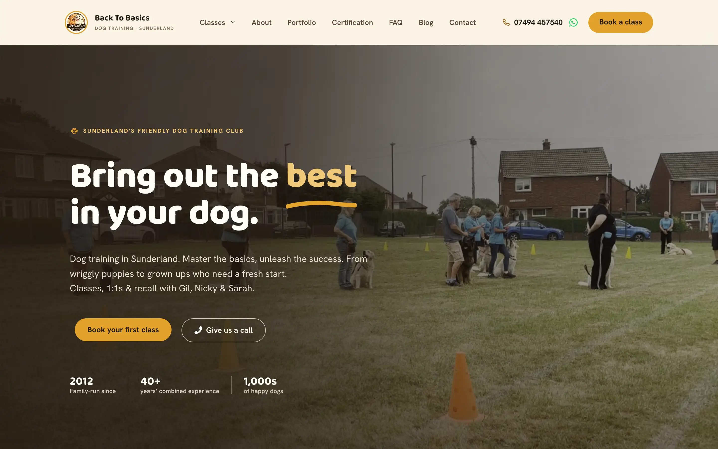 Back To Basics Dog Training website