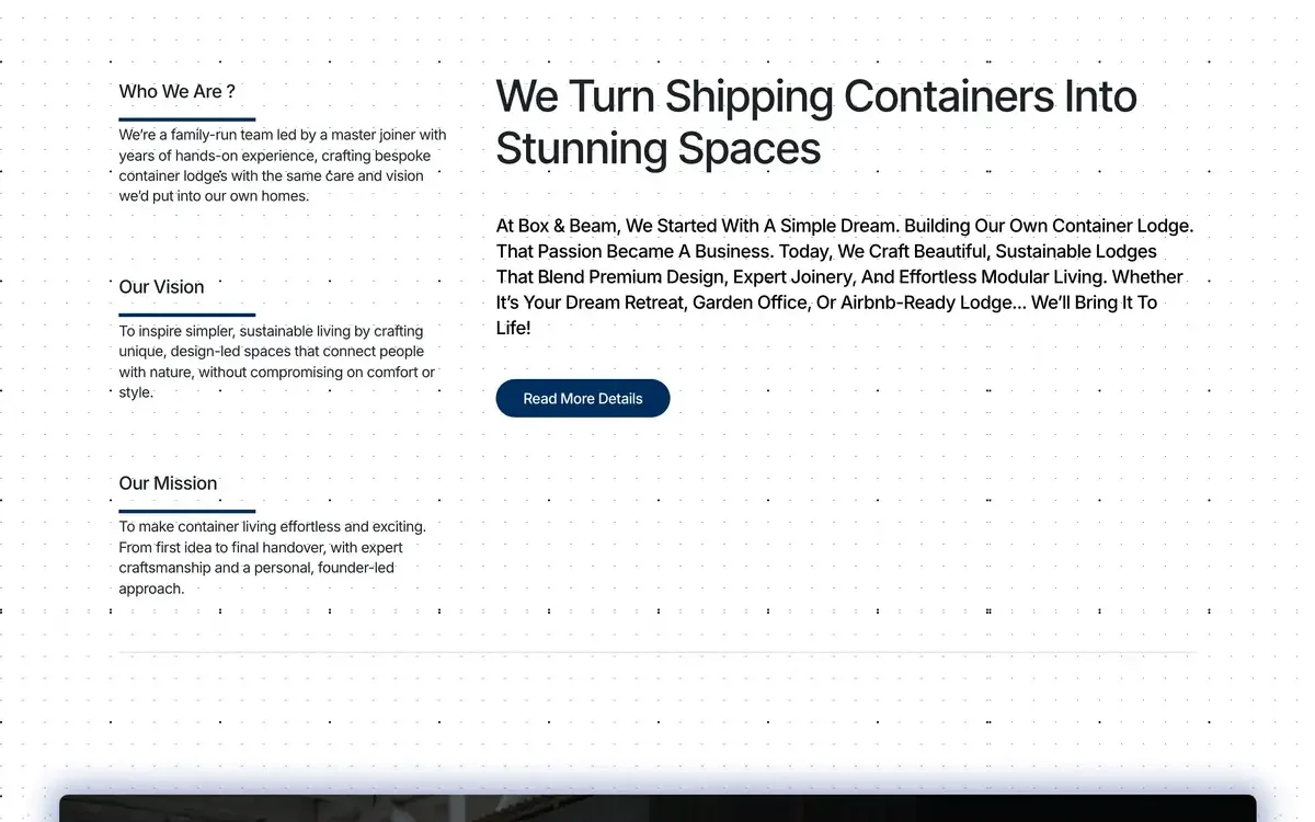 Box and Beam Containers, first detail