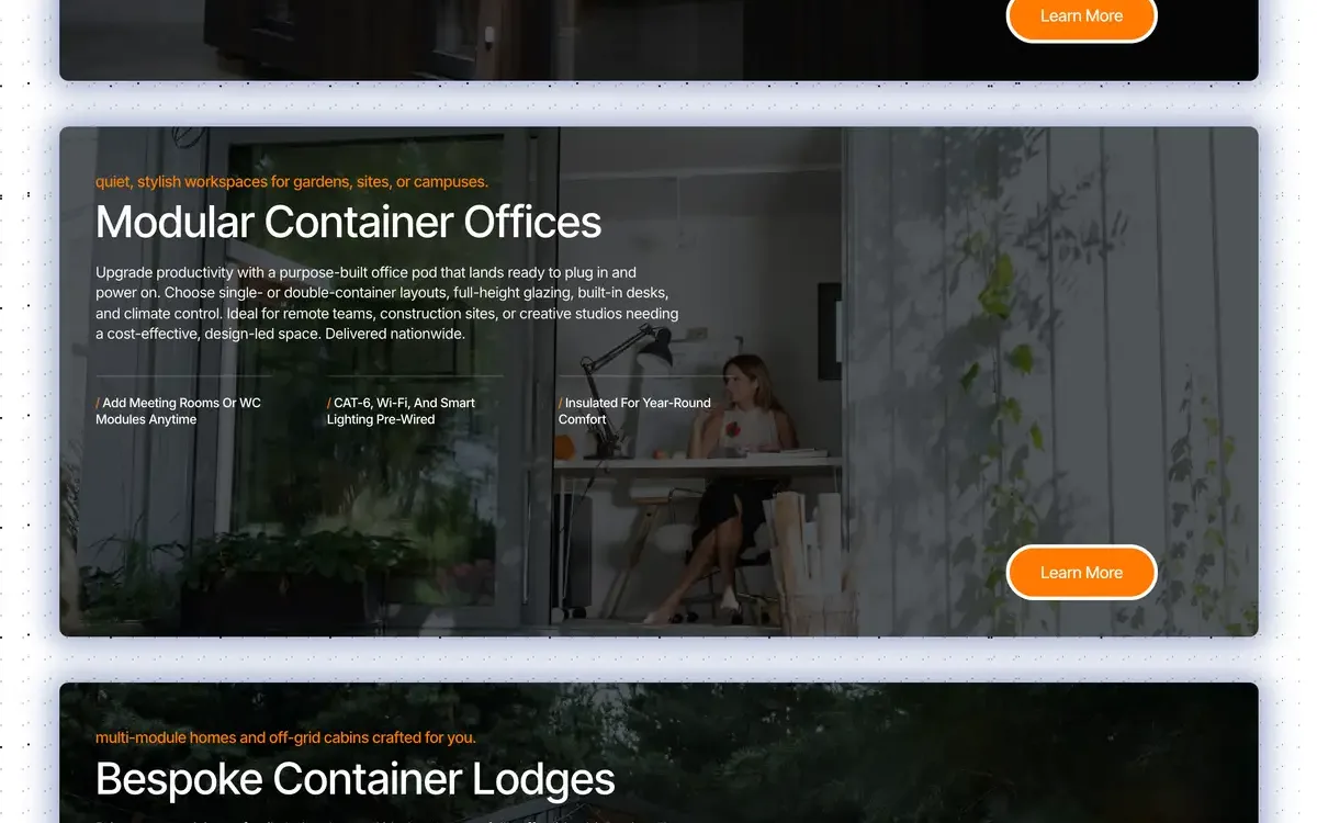 Box and Beam Containers, second detail
