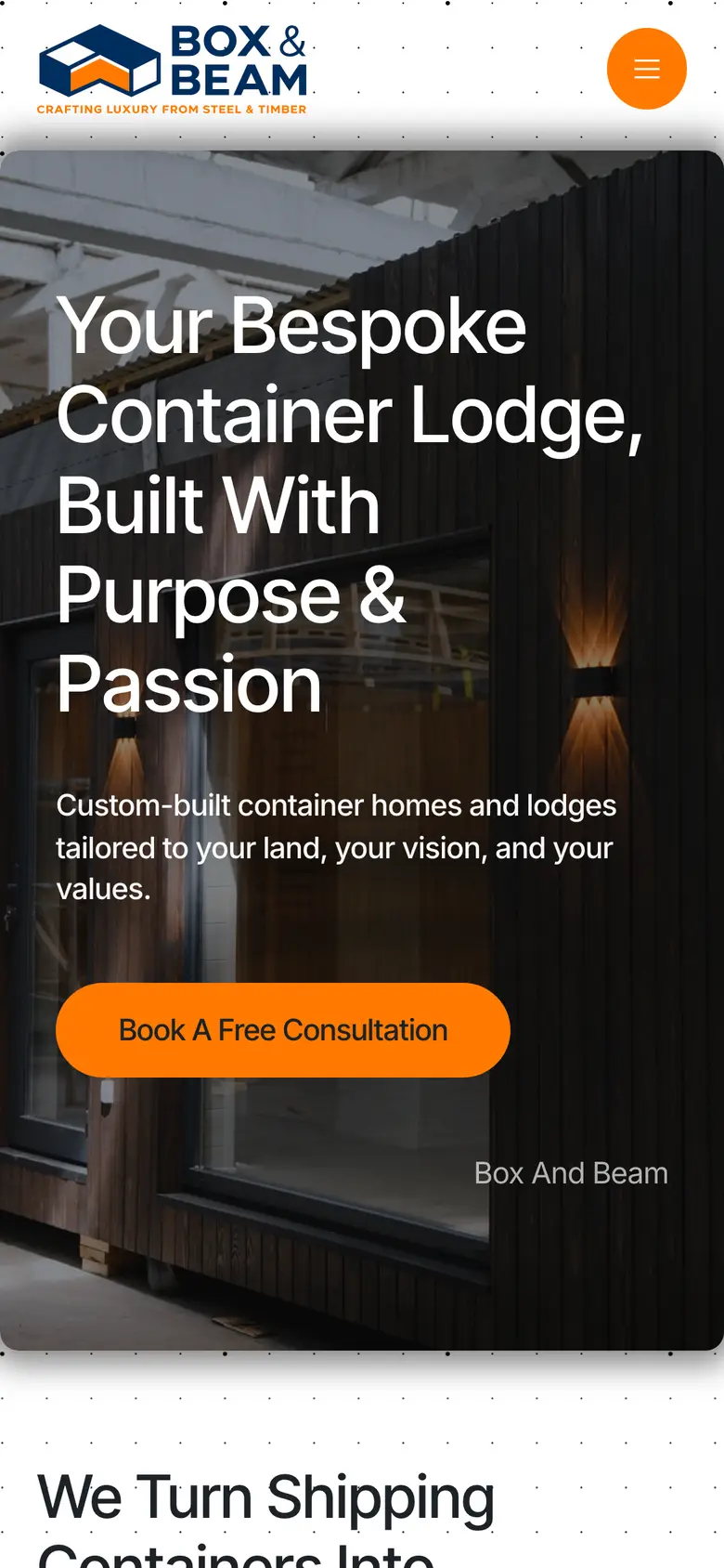 Box and Beam Containers on a phone