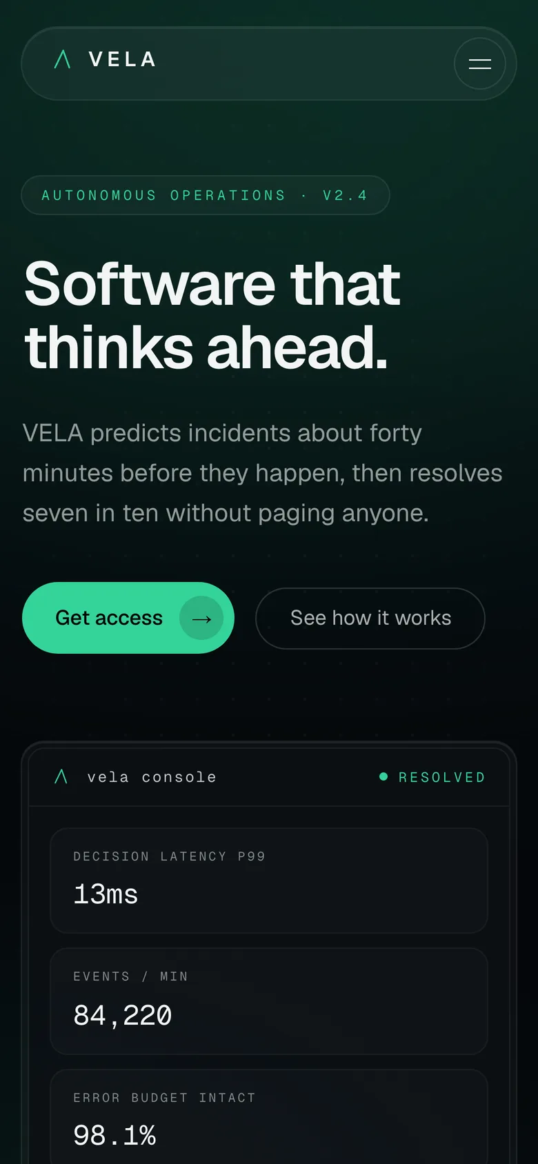 VELA on a phone