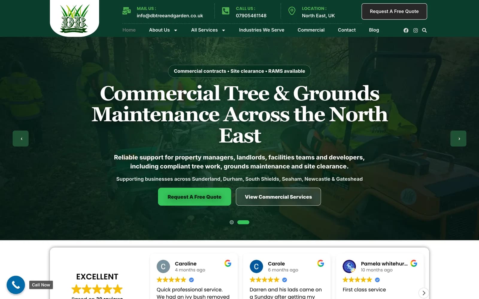 DB Tree and Garden Services website