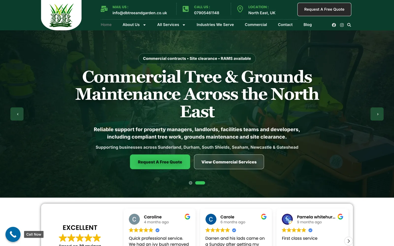 DB Tree and Garden Services website