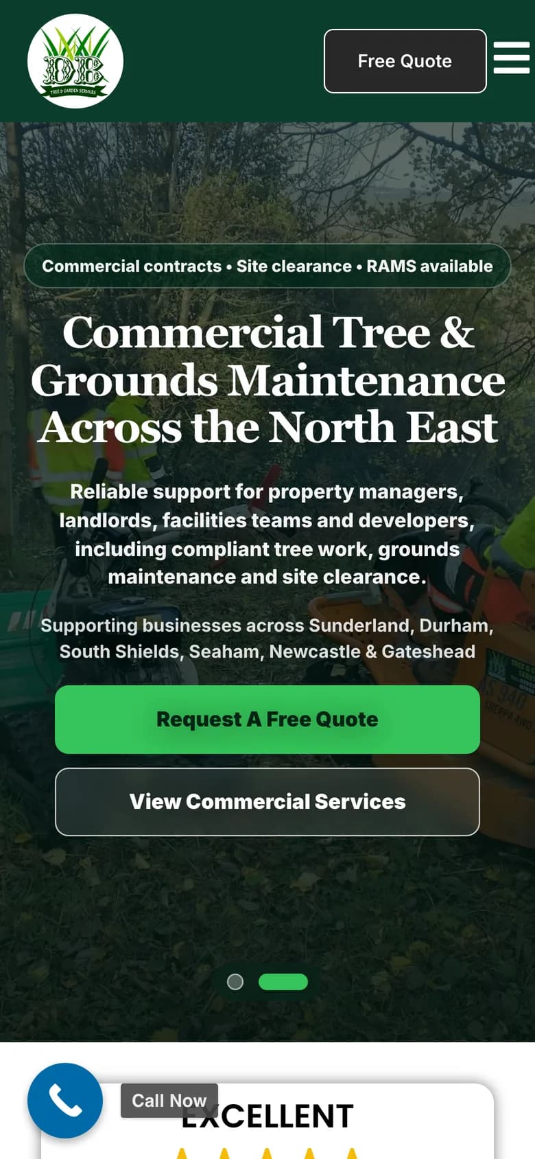 DB Tree and Garden Services on a phone