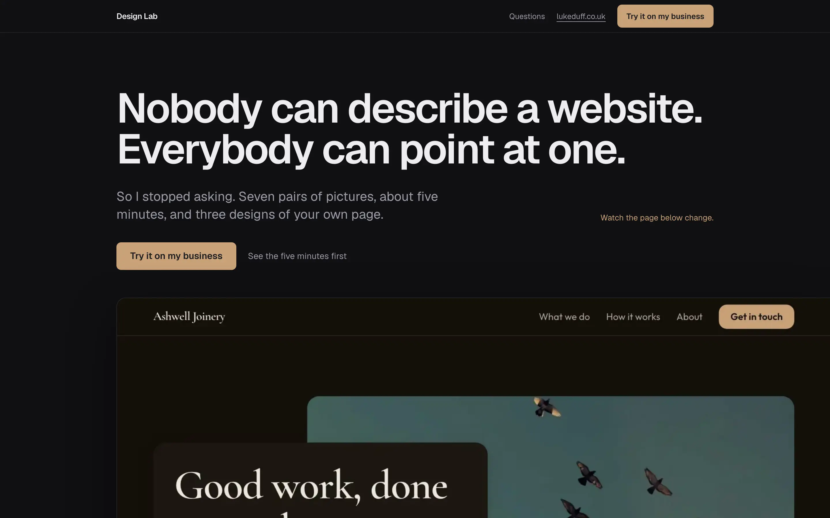 Design Lab website