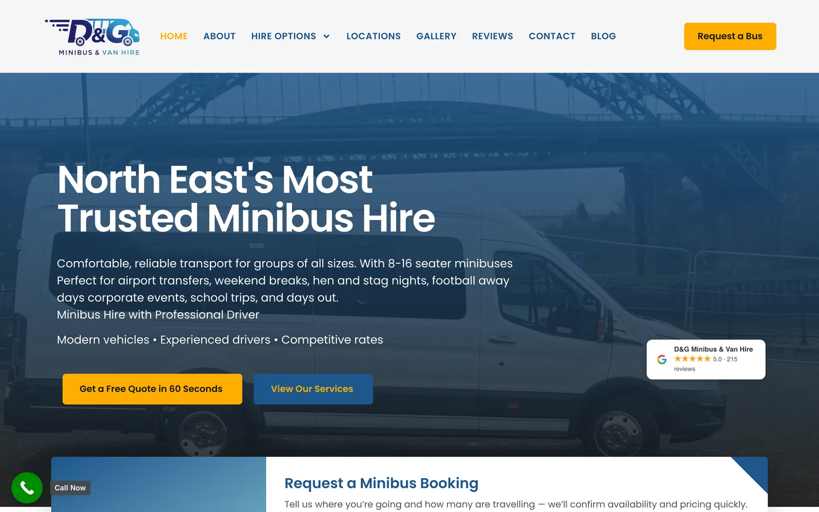 D&G Minibus Hire website