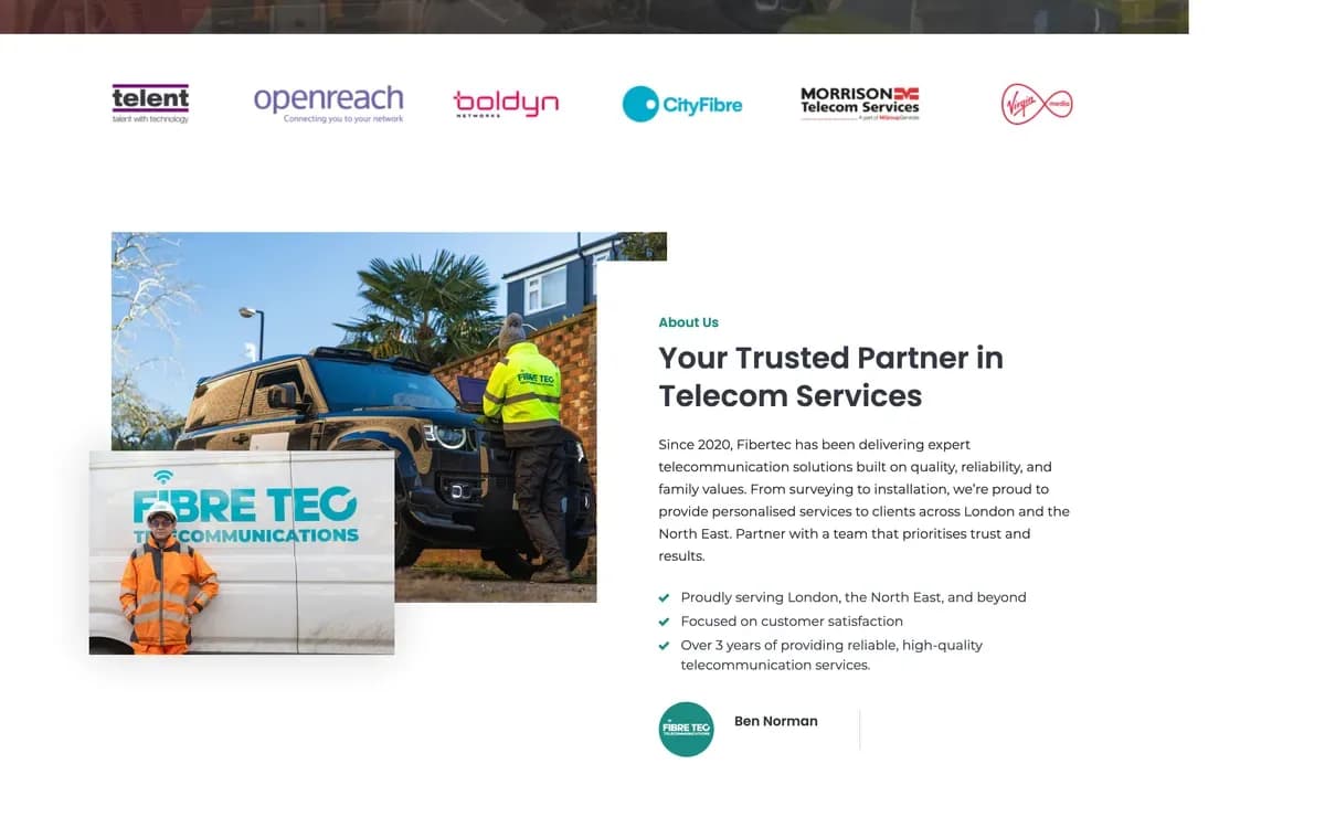 Fibretec Internal Requests Portal, first detail
