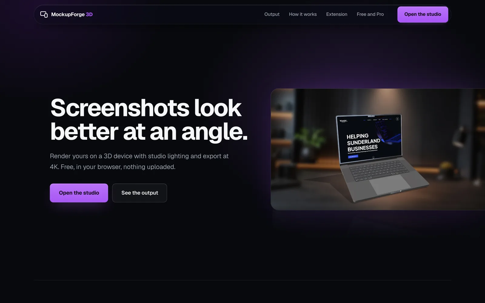 MockupForge 3D website