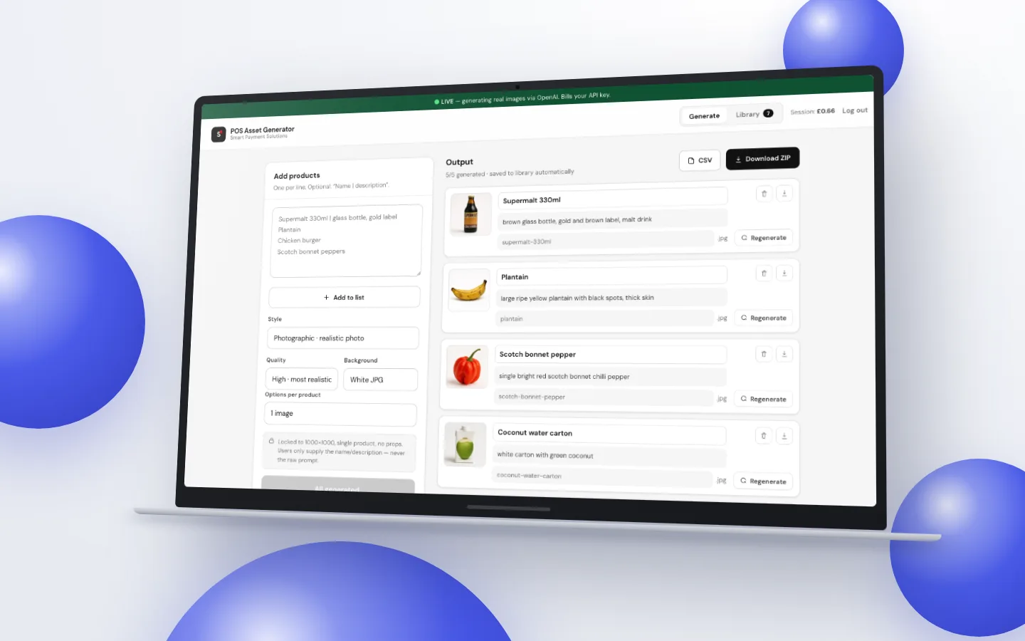 POS Asset Generator website