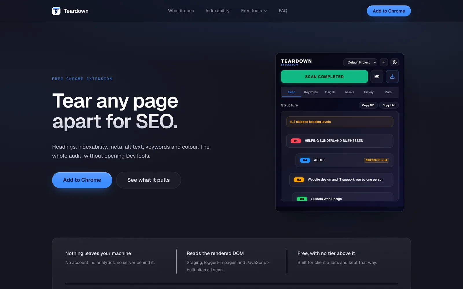 Teardown website