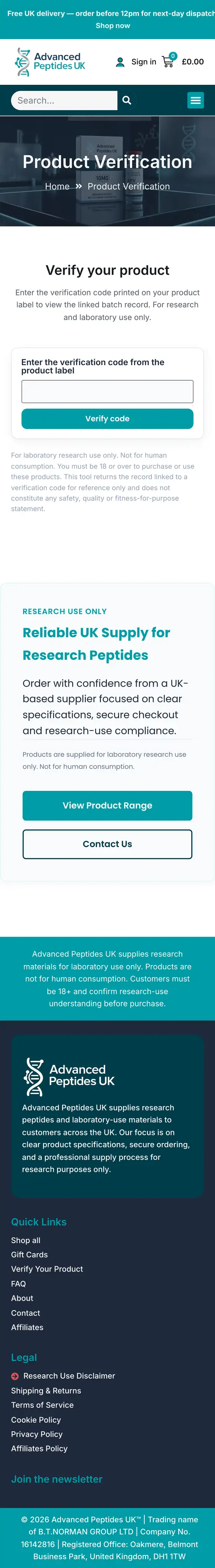 Advanced Peptides Verification on a phone