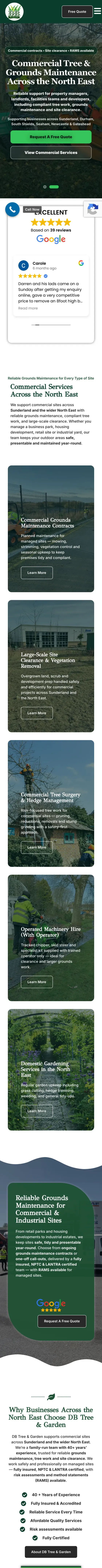DB Tree and Garden Services on a phone