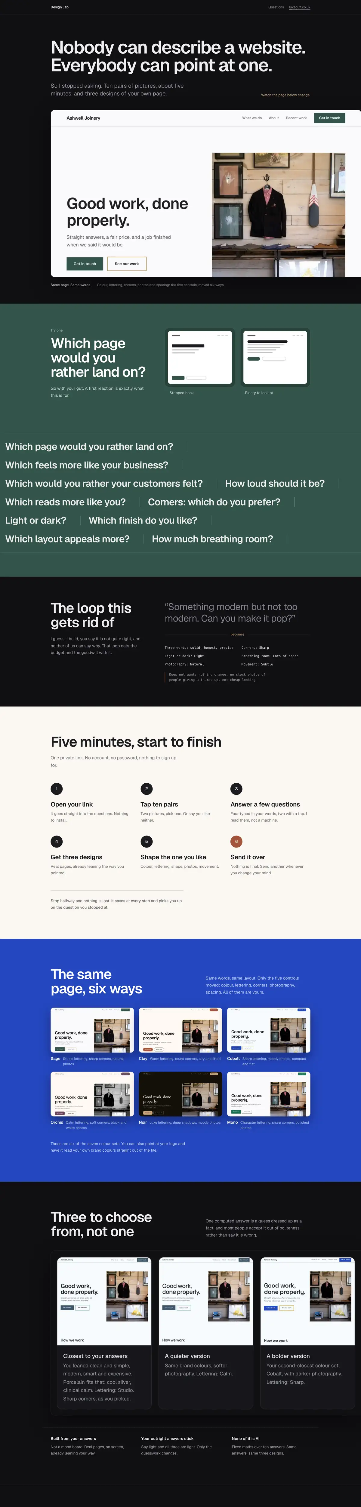 Design Lab on desktop