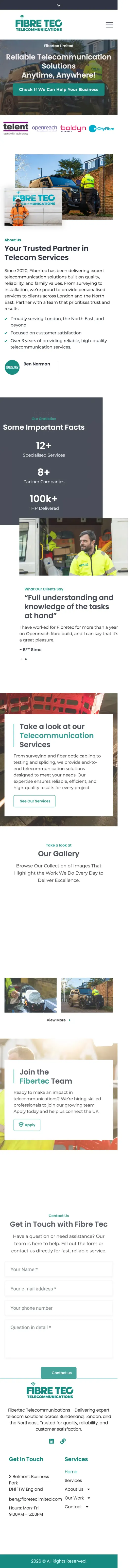 Fibretec Internal Requests Portal on a phone