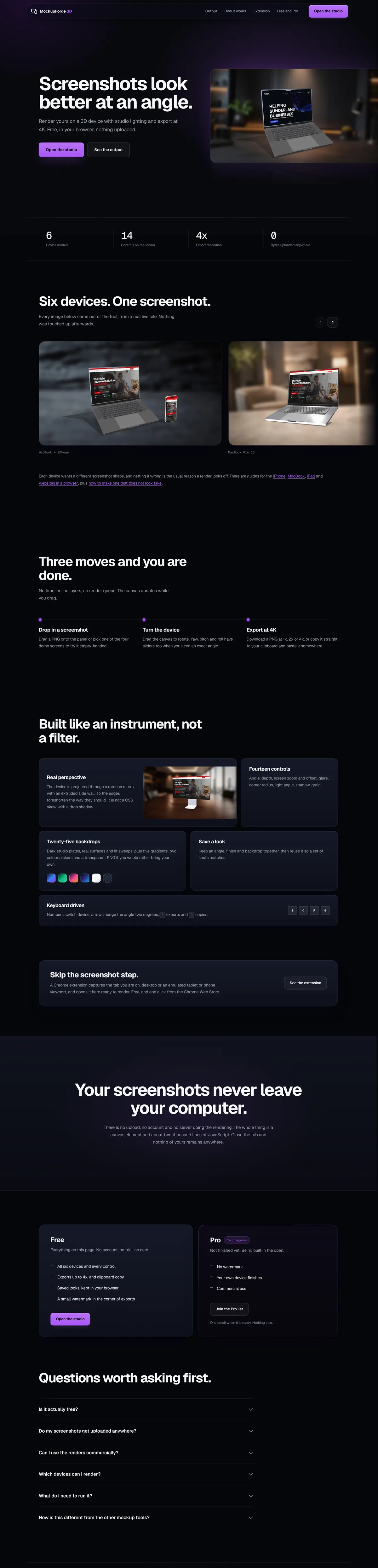 MockupForge 3D on desktop