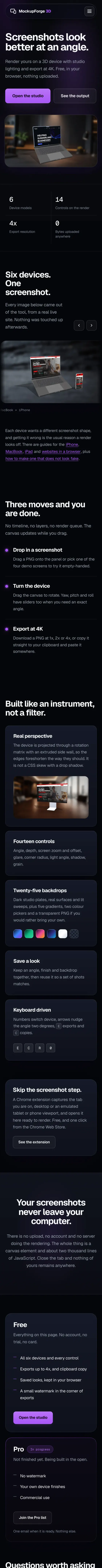 MockupForge 3D on a phone