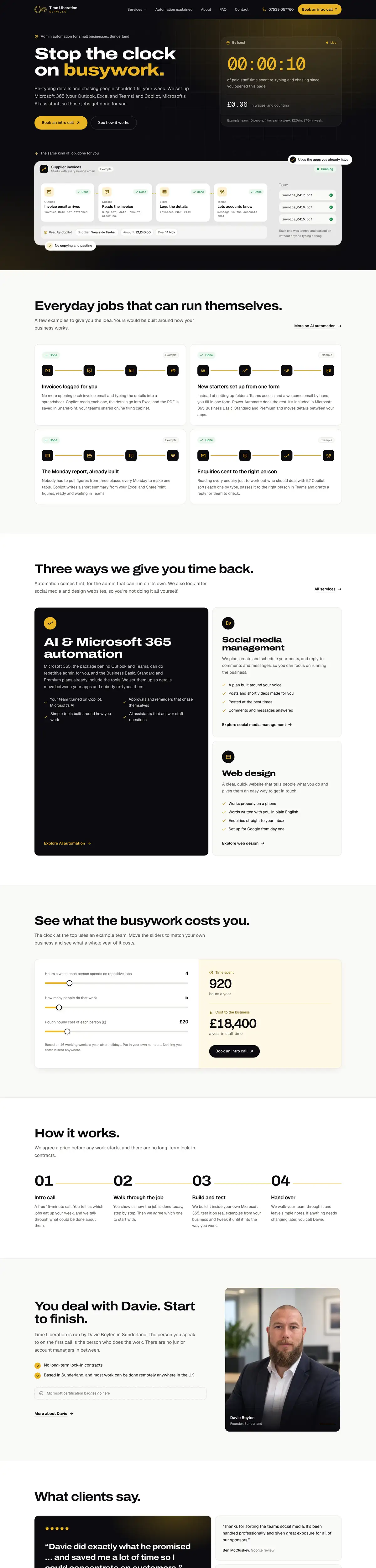 Time Liberation Automation on desktop